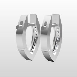 Серьги "Конго" дорожка из камней 1,5 мм